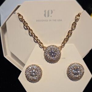 Elegant Gold and CZ Jewelry Set